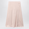 FENDI Silk Satin High Waist Flared Skirt