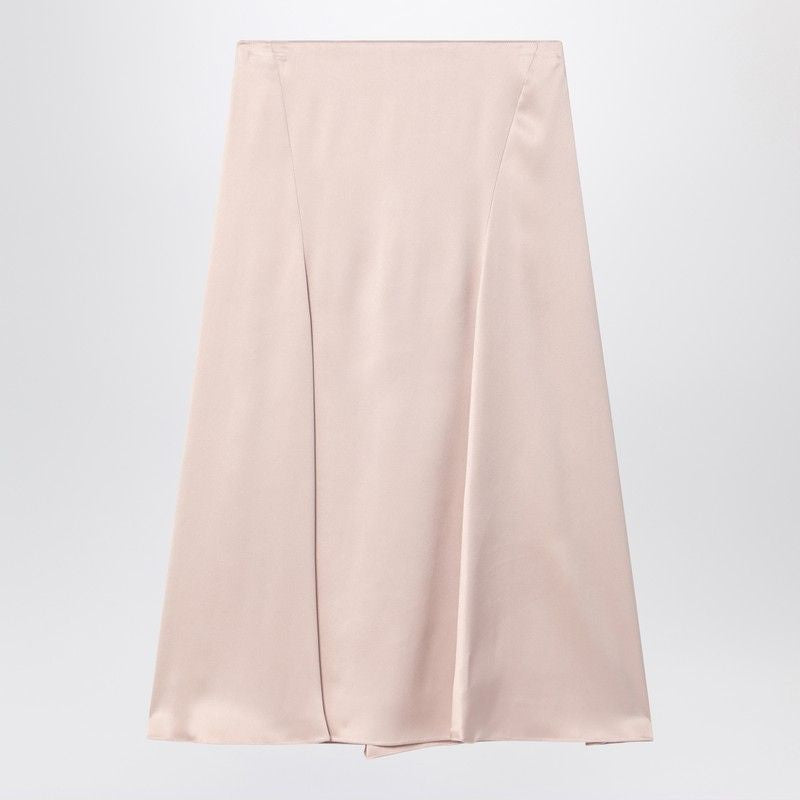 FENDI Silk Satin High Waist Flared Skirt