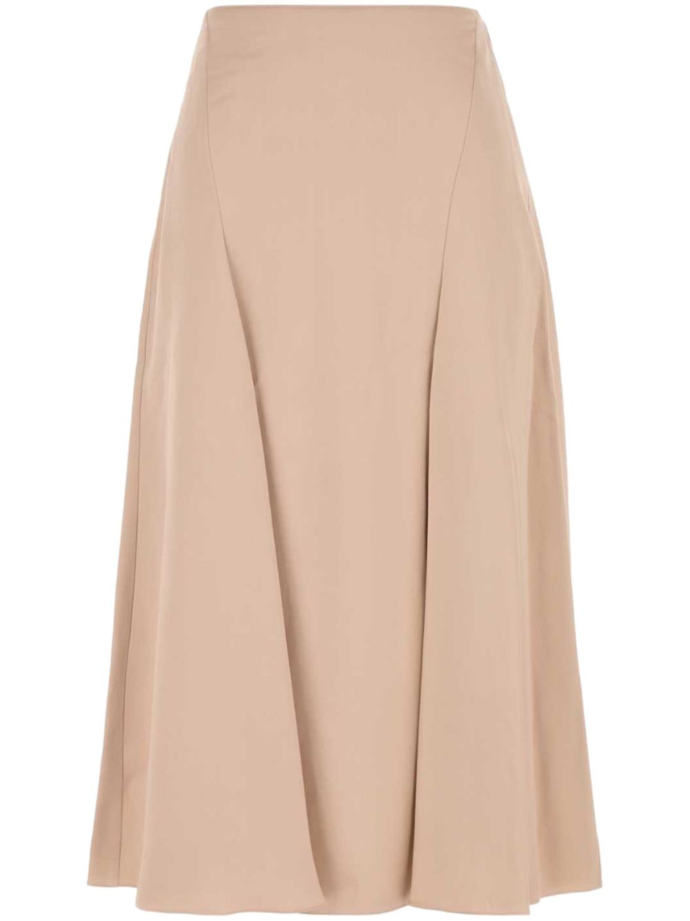 FENDI High-Waisted Fluted Silk Long Skirt - Mid Length