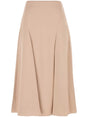 FENDI High-Waisted Fluted Silk Long Skirt - Mid Length