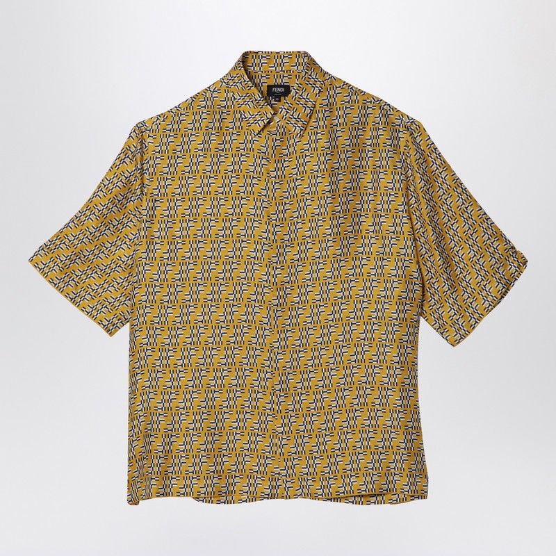 FENDI Silk Labyrinth Short Sleeve Shirt