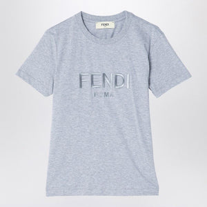 FENDI Cotton Crew Neck T-Shirt with Logo - Women’s FW24