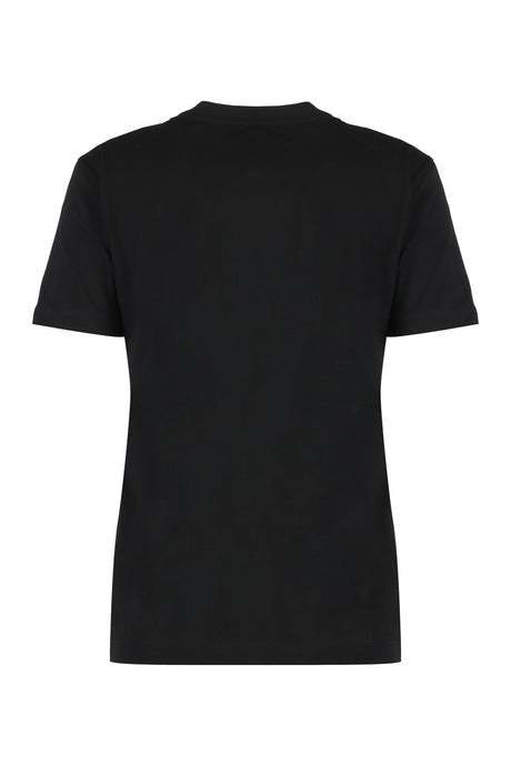 FENDI Logo Print T-Shirt with Sequin Embroidery