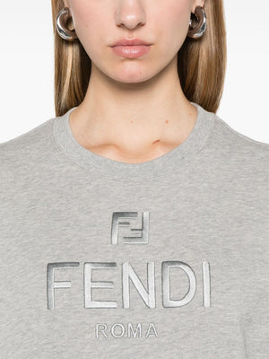 FENDI クロップドロゴコットンスウェットシャツ（女性用）