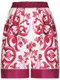 DOLCE & GABBANA Majolica Print Silk Shorts