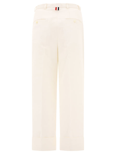 THOM BROWNE Beige 24SS Straight Pants for Women