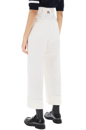 THOM BROWNE Cropped Wide Leg Jeans