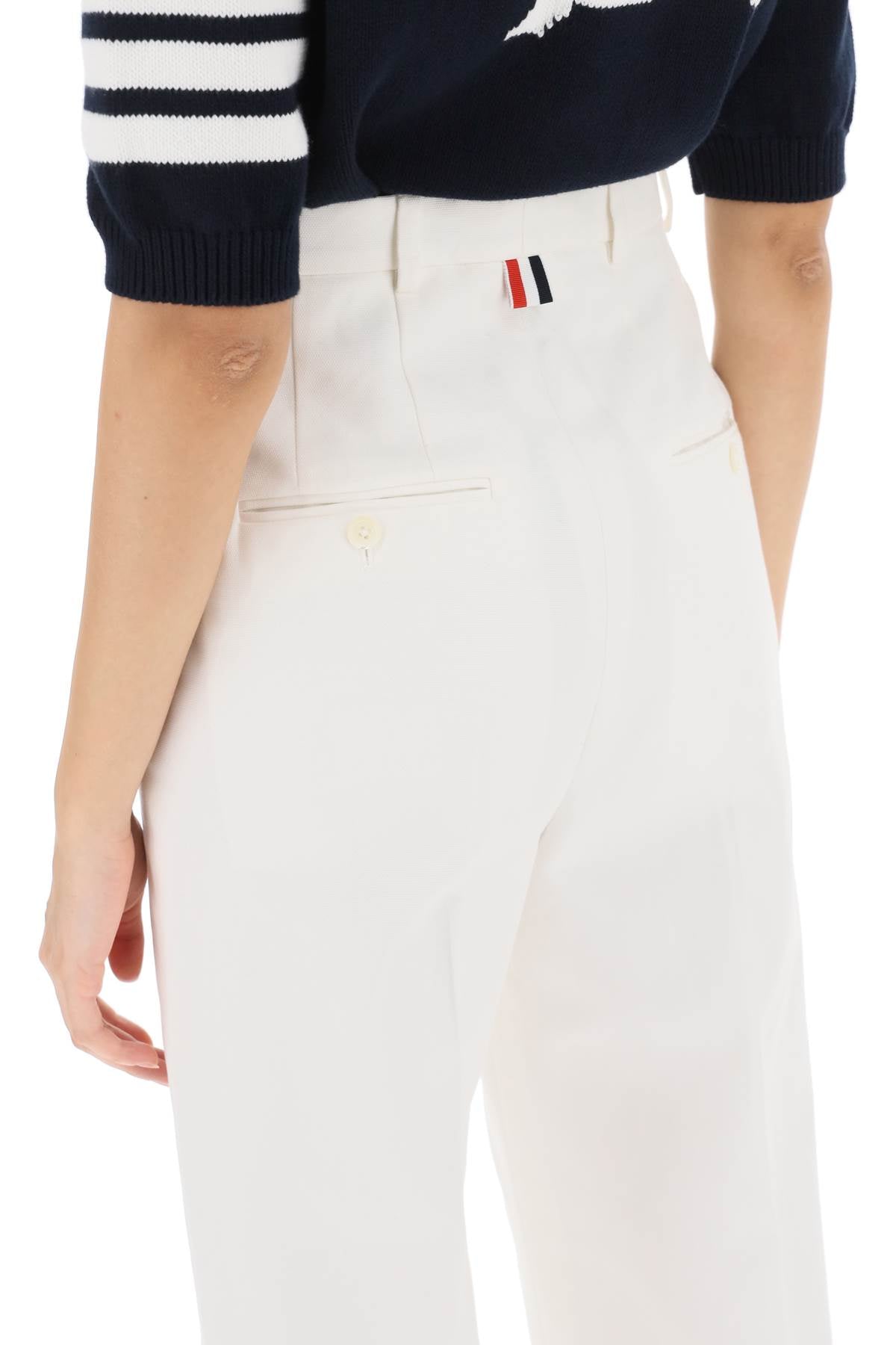 THOM BROWNE Cropped Wide Leg Jeans