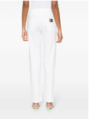 DOLCE & GABBANA Slim Fit White Stretch-Cotton Mini Jeans