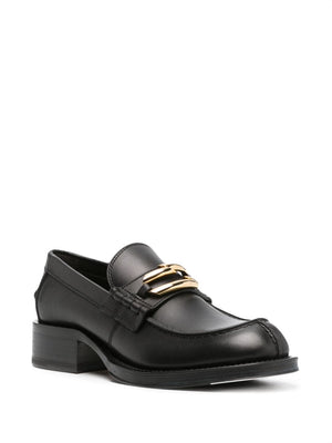 LANVIN Women's Elegant Buckle Leather Loafers