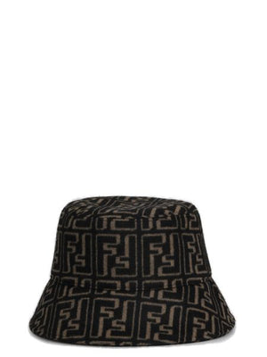 FENDI All-Over Logo Printed Raffia Bucket Hat for Men