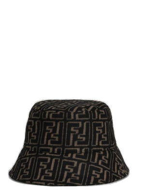 FENDI All-Over Logo Printed Raffia Bucket Hat for Men