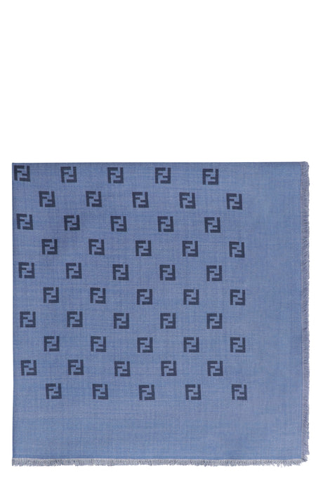 FENDI Wool and Silk Blend Scarf - 135x135 cm