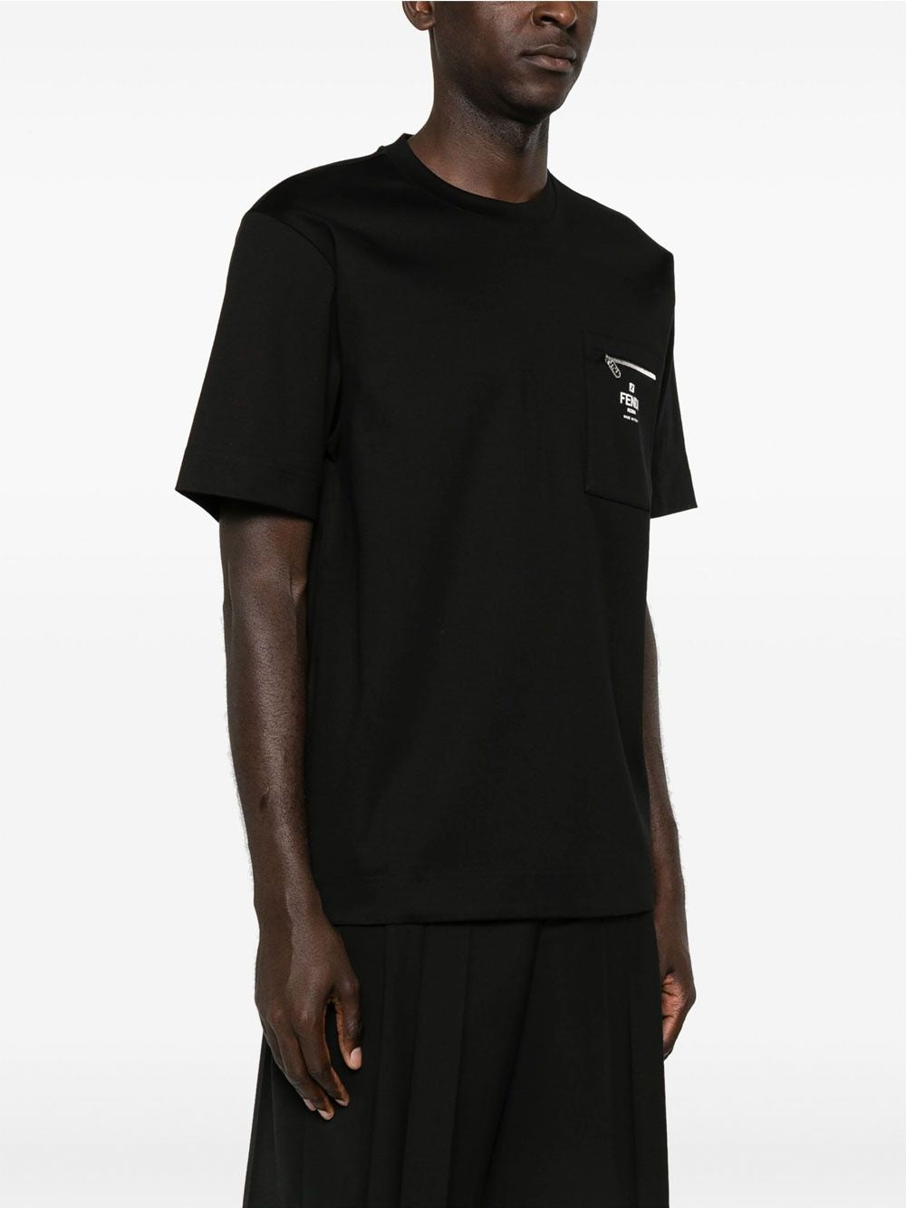 FENDI Logo Print Cotton T-Shirt - FW24 Collection