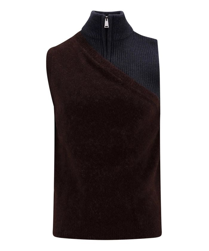 FENDI Knit Vest with Stand-Up Collar for Men