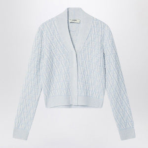 FENDI Classic Cardigan with Iconic Diagonal Pattern