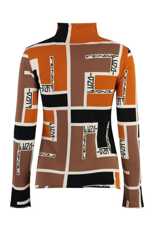 FENDI Multicoloured Turtleneck Sweater - Slim Fit