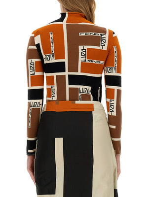 FENDI Printed Body Top - Size 40