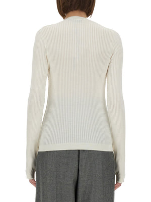 FENDI Wool Sweater with Ribbed Detailing for Women