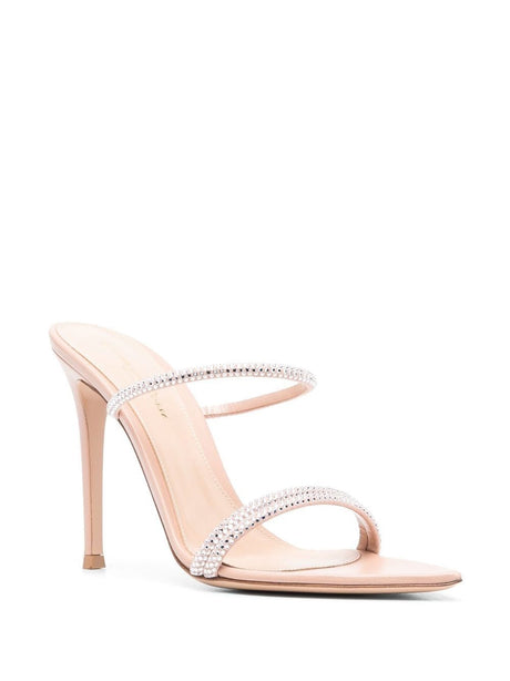 GIANVITO ROSSI 110mm Rhinestone Embellishment Flat Sandals