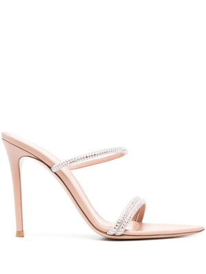 GIANVITO ROSSI 110mm Rhinestone Embellishment Flat Sandals