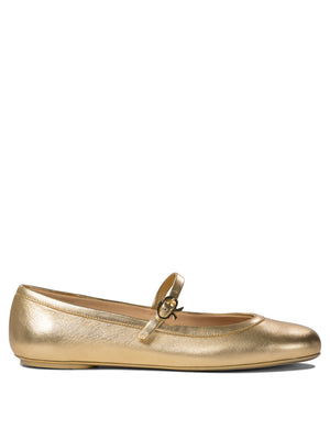 GIANVITO ROSSI Elegant Ballerina Flats with Ribbon Buckle