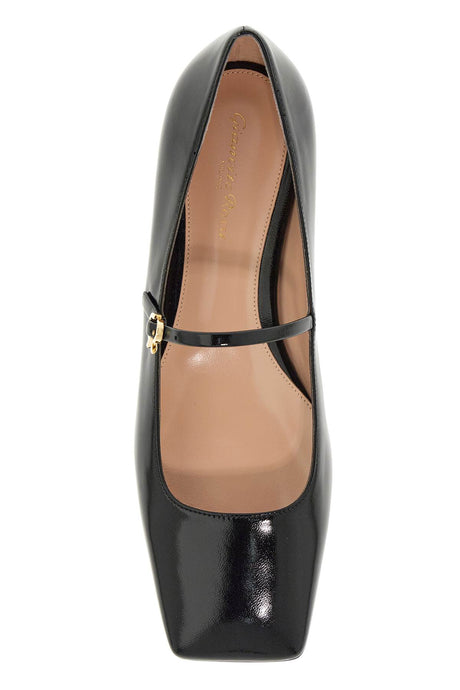 GIANVITO ROSSI Patent Leather Mary Jane Ballerina Shoes