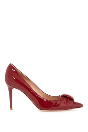 GIANVITO ROSSI Elegant Patent Leather Pumps with Front Knot Detail