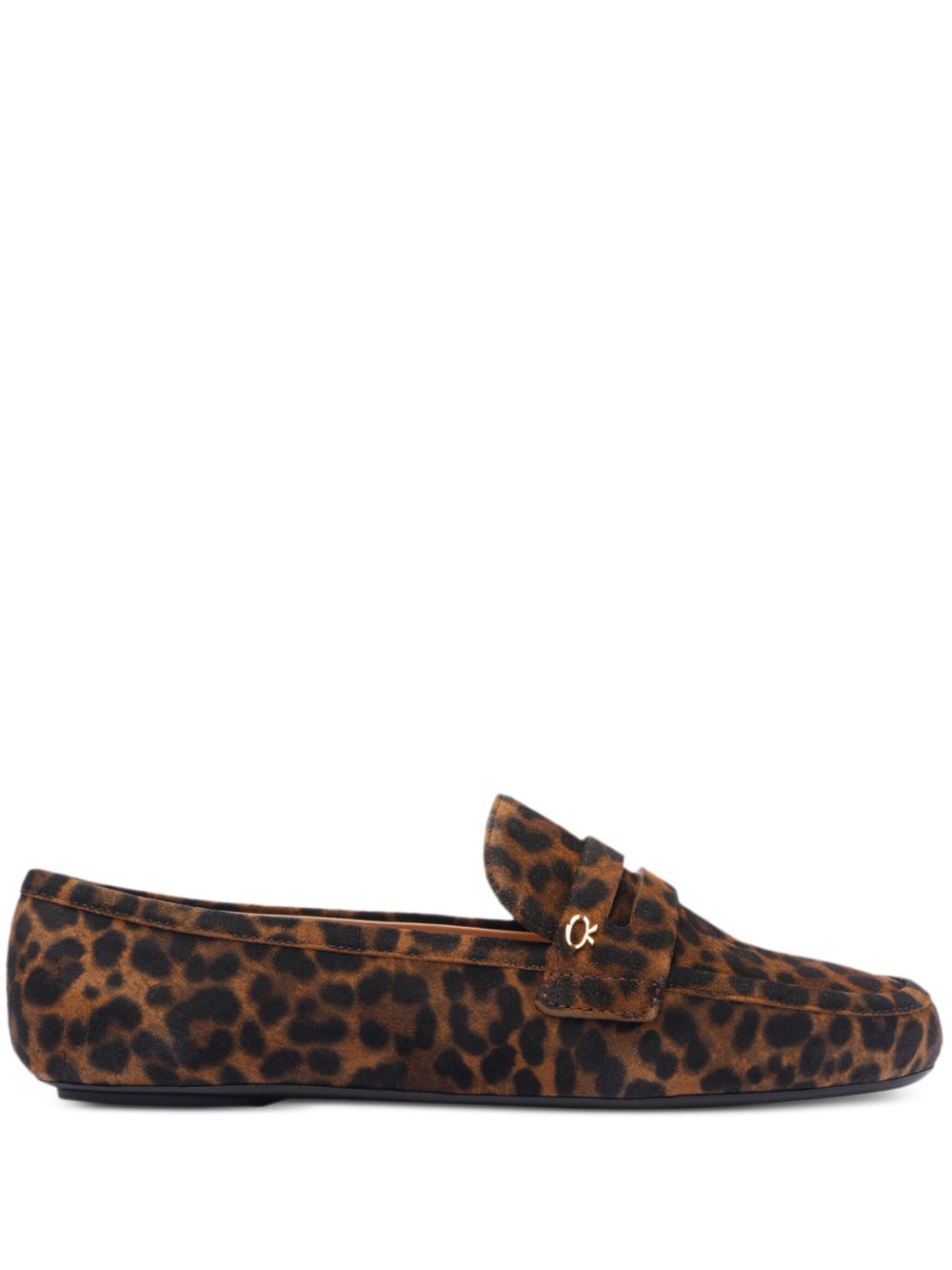 GIANVITO ROSSI Leopard Print Penny Slot Loafers