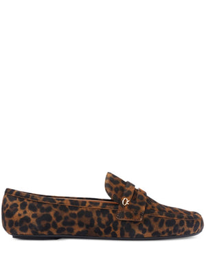 GIANVITO ROSSI Leopard Print Penny Slot Loafers