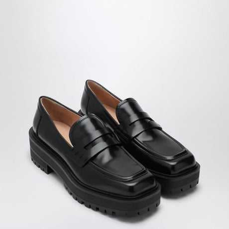 GIANVITO ROSSI Elegant Leather Loafer with Square Toe