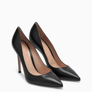 GIANVITO ROSSI 高級感あふれる黒のレザーパンプス - ハイヒールポインテッドトゥ女性用SS23