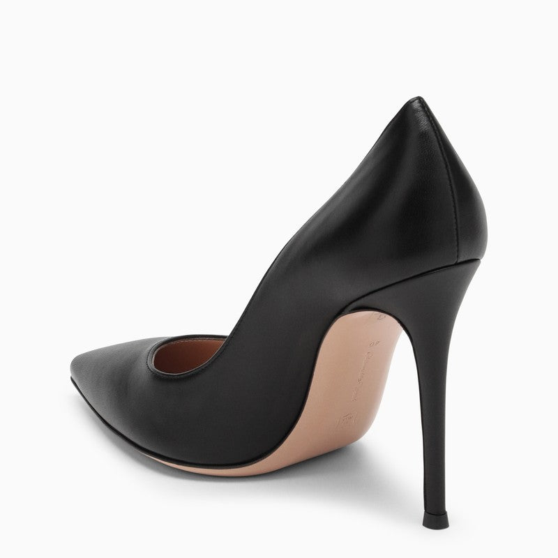 GIANVITO ROSSI 高級感あふれる黒のレザーパンプス - ハイヒールポインテッドトゥ女性用SS23