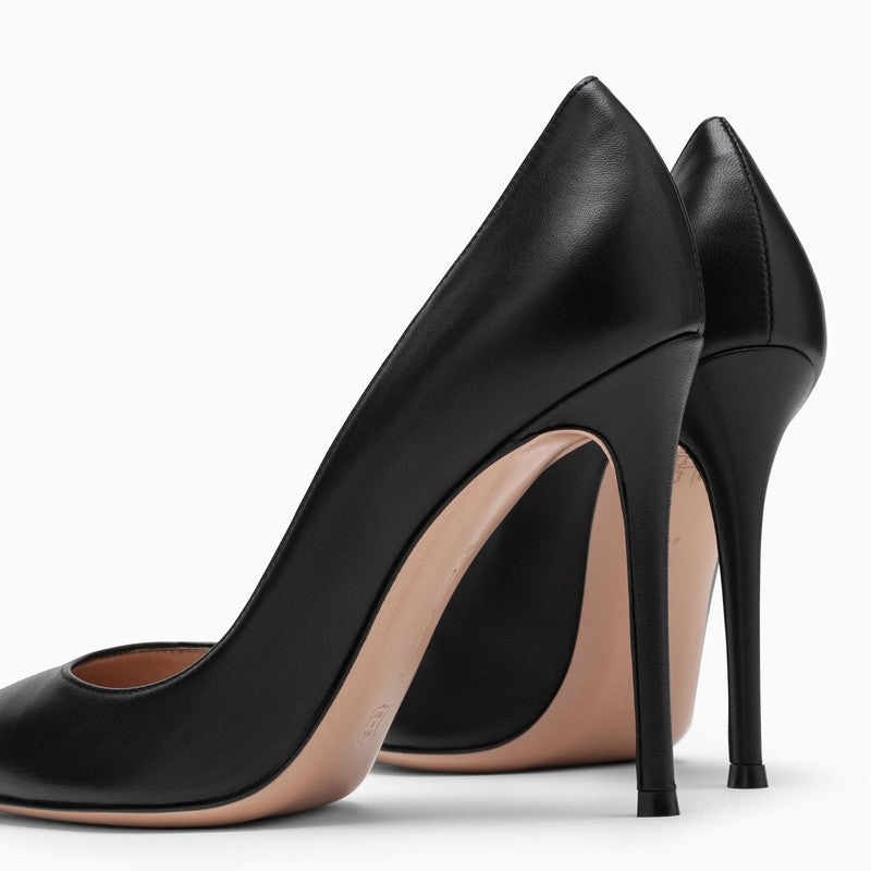 GIANVITO ROSSI 高級感あふれる黒のレザーパンプス - ハイヒールポインテッドトゥ女性用SS23