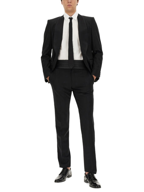 DOLCE & GABBANA Men's Tailored Jacket with Scarf and Button Closure