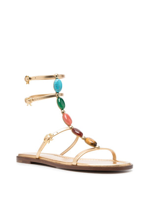 GIANVITO ROSSI Shanti Mini Flat Gladiator Sandals