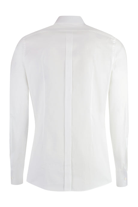 DOLCE & GABBANA White Poplin Tuxedo Shirt for Men