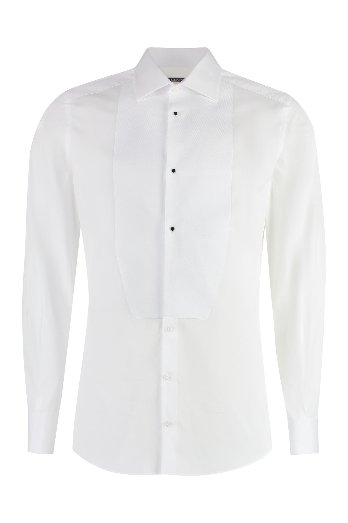 DOLCE & GABBANA White Poplin Tuxedo Shirt for Men