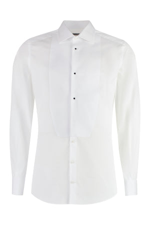 DOLCE & GABBANA White Poplin Tuxedo Shirt for Men