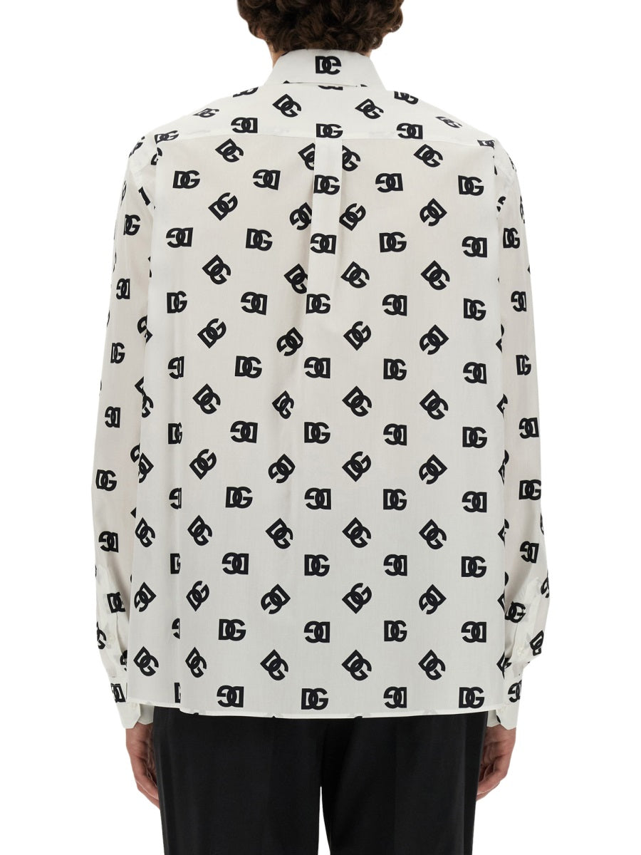 DOLCE & GABBANA All-Over Logo Mini Shirt - Size 40