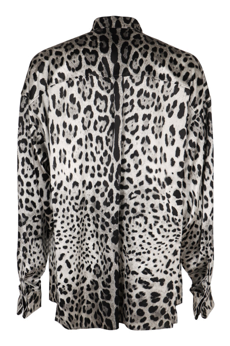 DOLCE & GABBANA Leopard Print Silk Shirt for Men - FW24 Collection