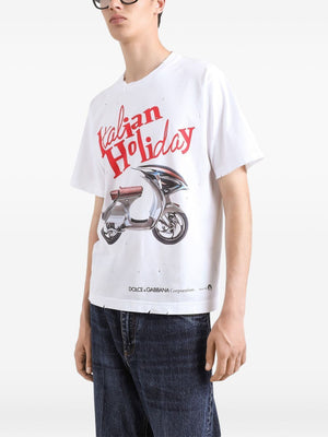 DOLCE & GABBANA Vespa Print Cotton T-Shirt