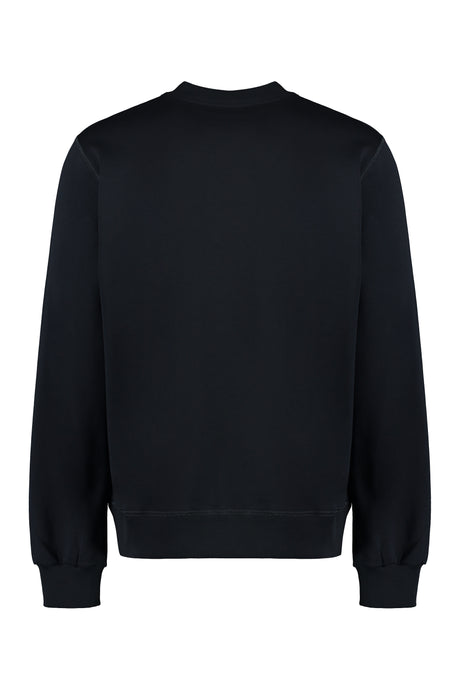 Men's Blue Cotton Crew-Neck Sweatshirt