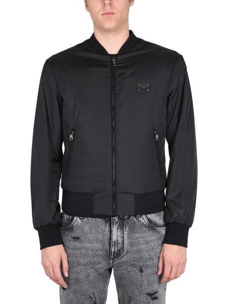 DOLCE & GABBANA Men's Jacket with Patch Logo