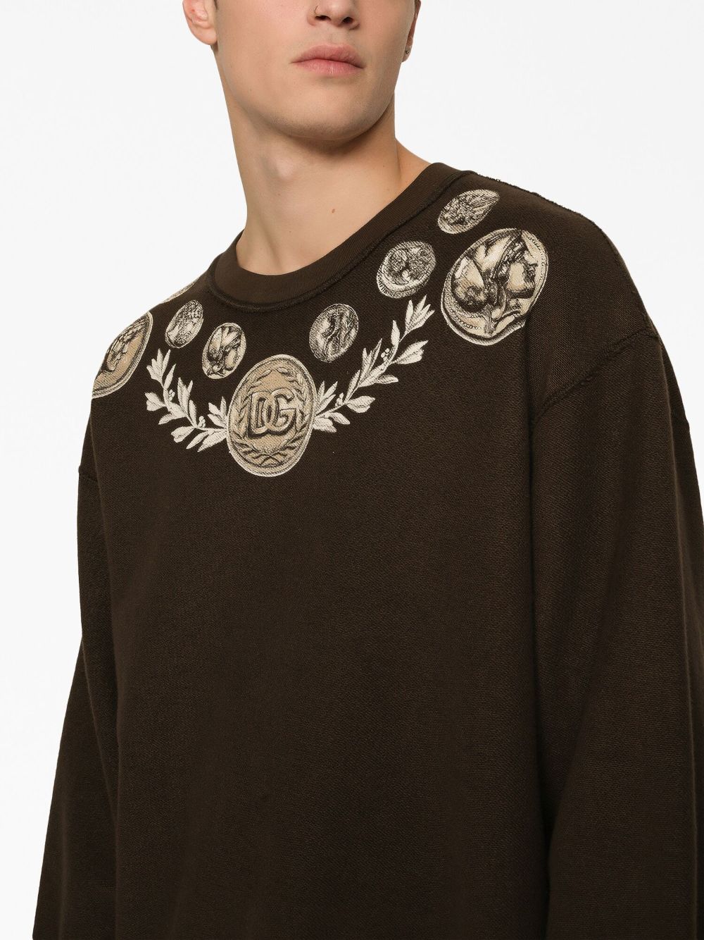 DOLCE & GABBANA Coin Print Sweatshirt - Regular Fit Size 48