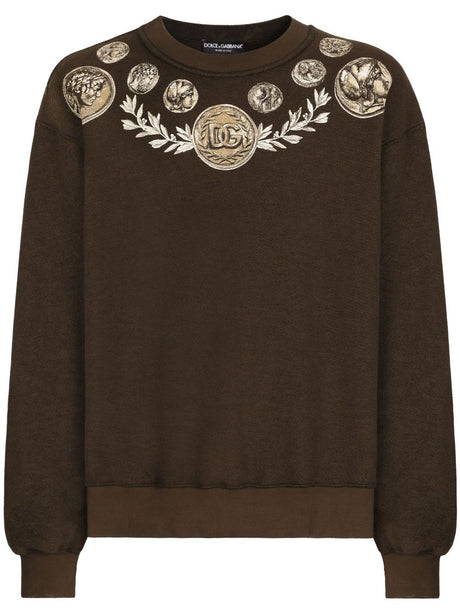 DOLCE & GABBANA Coin Print Sweatshirt - Regular Fit Size 48