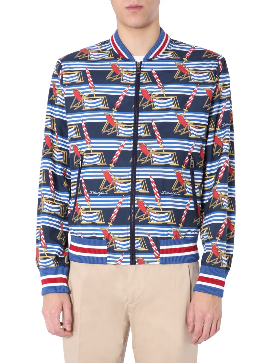 DOLCE & GABBANA Men's Mini Nylon Bomber Jacket