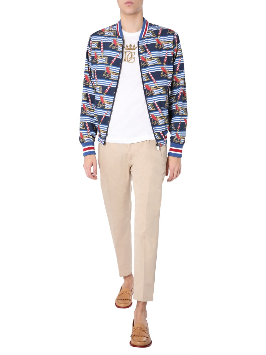 DOLCE & GABBANA Men's Mini Nylon Bomber Jacket