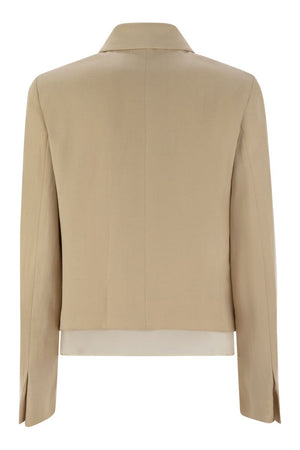 FABIANA FILIPPI Women's Fitted Chasseur Jacket in Innovative Wool and Linen Blend