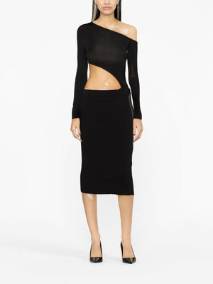 TOM FORD Ribbed Knit Zipped Pencil Skirt - Below Knee Length